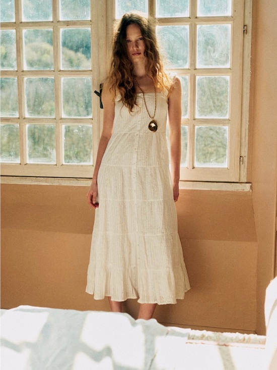 Sezane Dresses & Skirts - Sézane Rams dress in embroidered ecru, size 36(us4)